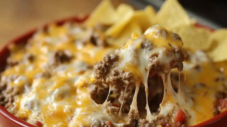 Cheesy Sausage and Beef Dip