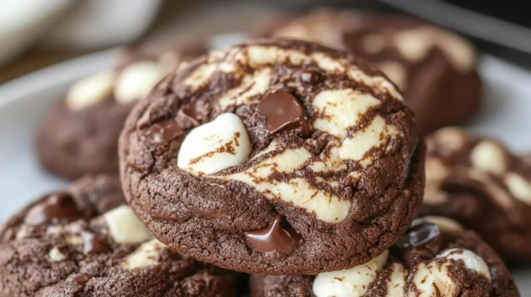 Chocolate Marshmallow Swirl Cookies