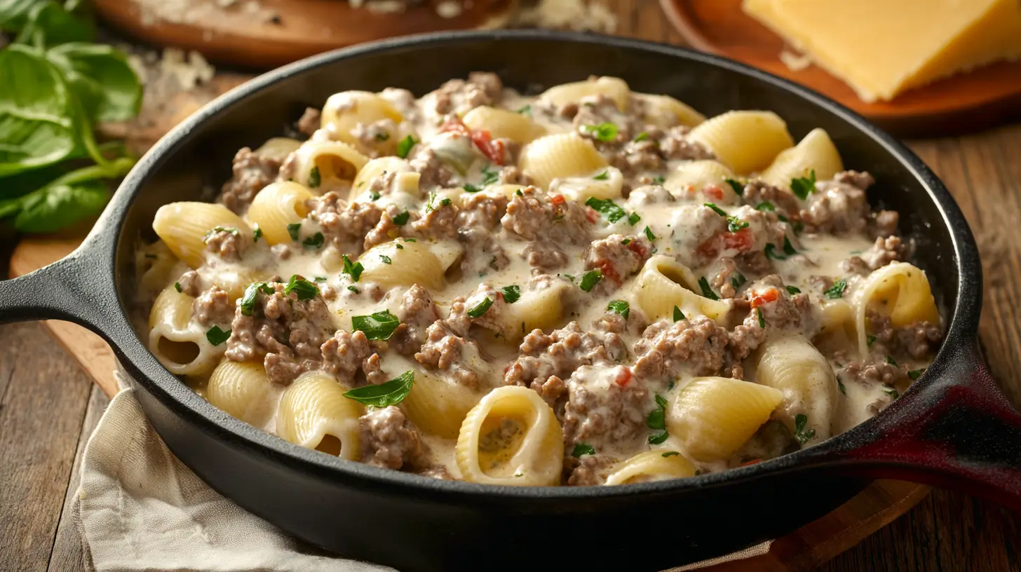 Creamy Beef and Shells