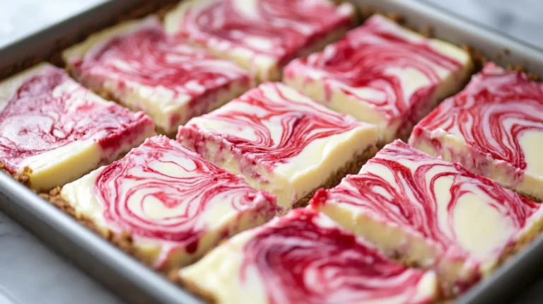 Raspberry Swirl Cheesecake Bars