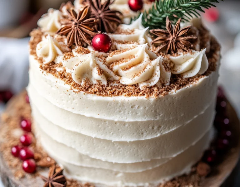 Spice Cake with Eggnog Buttercream