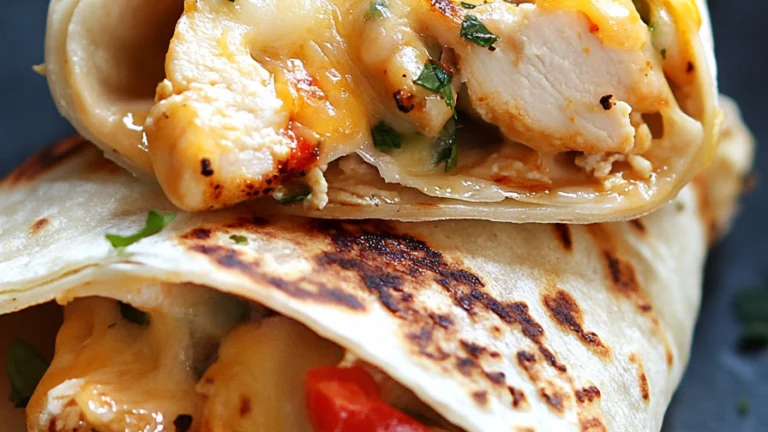 Cheesy Garlic Chicken Wraps