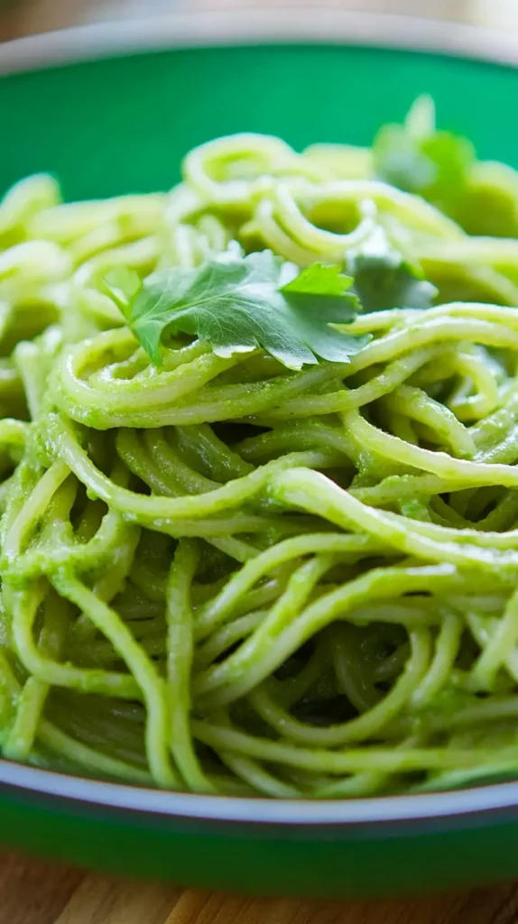 green spaghetti