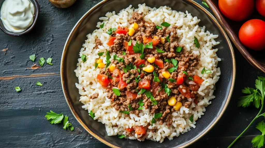 Ground Beef and Rice Skillet Recipe