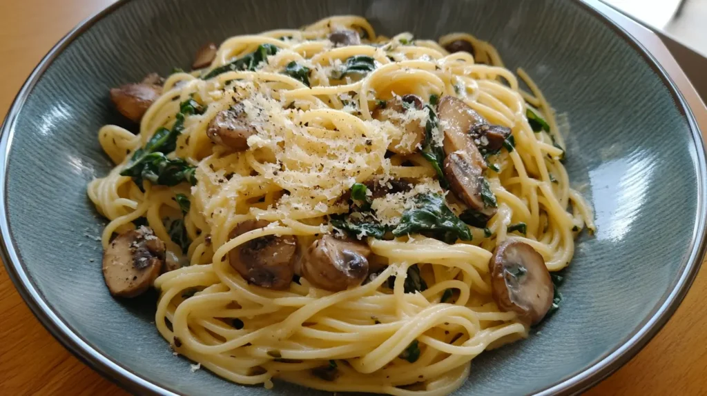 One-Pot Spinach Mushroom Pasta Recipe